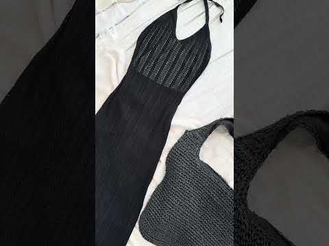 Довга пляжна чорна сукня- туніка універсального розміру, відео 2