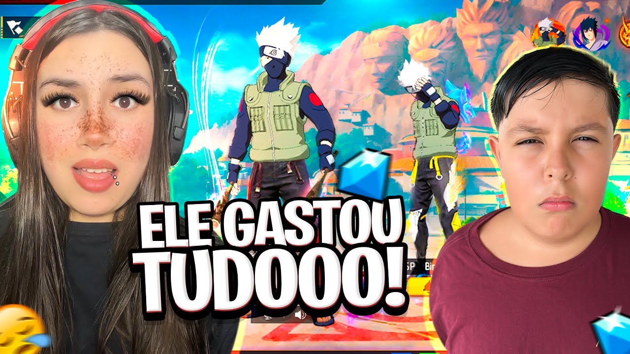 MEU IRMÃO GASTOU TODOS OS MEUS DIAMANTES PRA PEGAR A SKIN DO KAKASHI NO FREE FIRE!😡