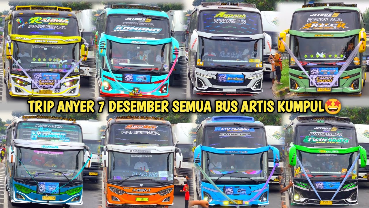 RAME FULL BUS TELOLET BASURI🥳 Hunting Bus Trip Anyer Di Rest Area KM 68👏