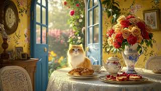Sunny Spring Breakfast in a Cozy Cottage with The Village Cat | 1940s Oldies Playing in Another Room screenshot 4