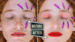Remove Freckles & Add Makeup | Photoshop Tutorial for Beginners