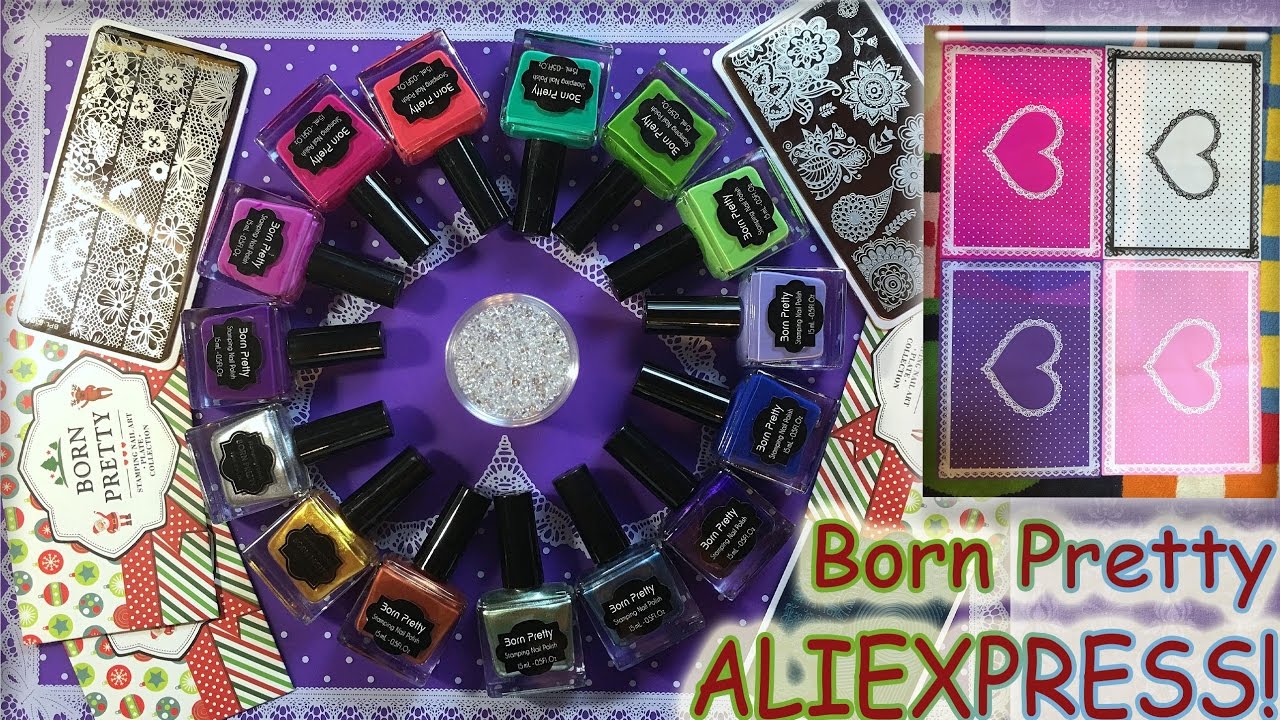 Лаки для Стемпинга и пластины Born Pretty.Маникюрные коврики с AliExpress!