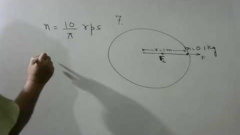 A stone of mass 0.1 kg tied to one end of a string 1.0 m long is revolved in a horizontal circle