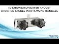 RV Shower Diverter Faucet Brushed Nickel with Smoke Handles