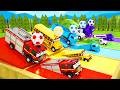 Trucks Jump Into Color Pools | Learn Colors Kids Songs | WHeel Match TV