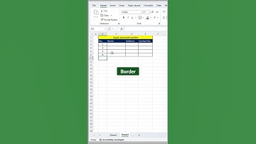 Apply automatic borders in excel l border process in excel #excelshorts #ytshorts #shorts #exceltips