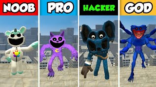 EVOLUTION OF NOOB vs. PRO vs. HACKER vs GOD ALL BIG SMILING CRITTERS MONSTERS POPPY PLAYTIME GMOD!