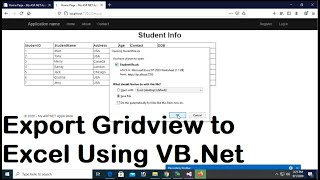 Export Gridview To Excel in ASP.Net Using VB.Net | Swift Learn