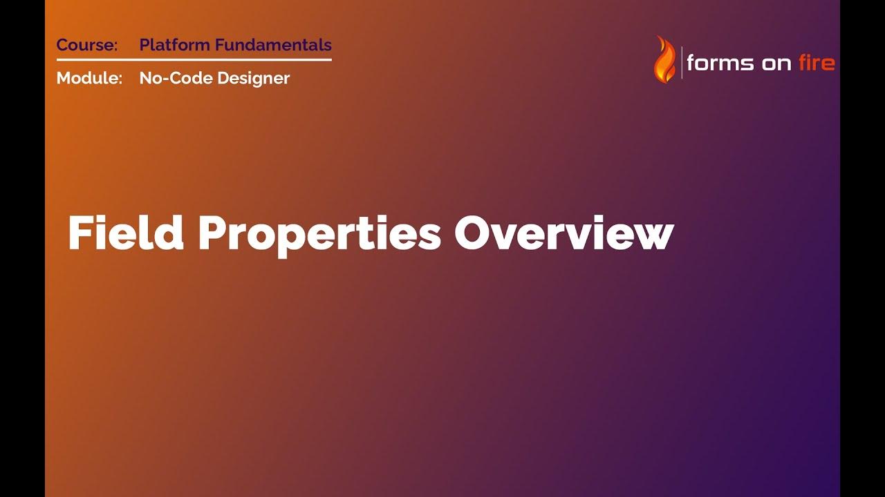 Field Properties Overview YouTube