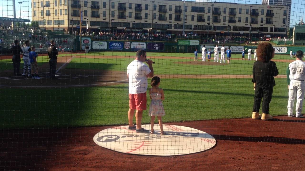Singing National Anthem at Fort Wayne TinCaps game YouTube