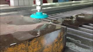 100mm steel cutting by APW waterjet cutting machine