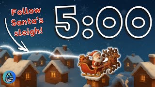 5 Minute Santa Classroom Timer with Santa's Sleigh & Christmas Music