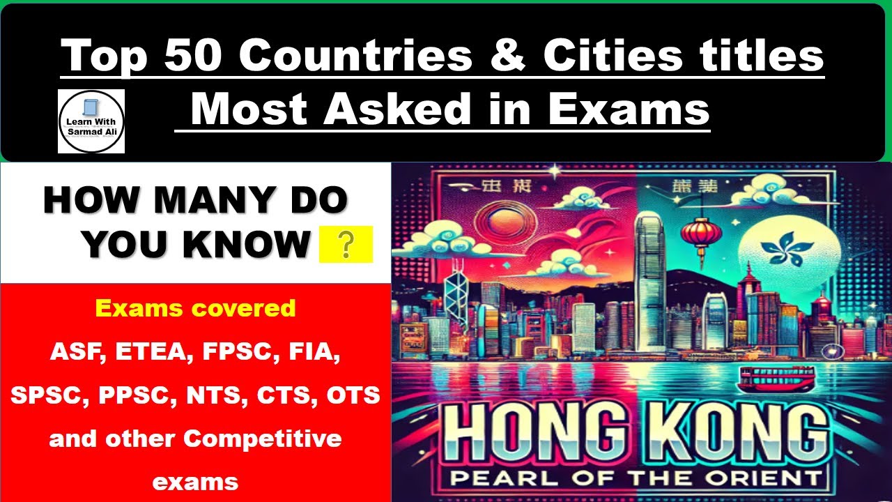 Top 50 Countries & Cities MCQs | Most Repeated GK Questions for Exams ...