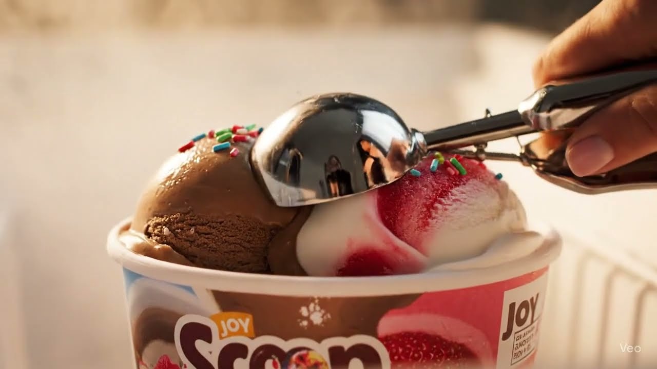 An ad made from VEO3 “Joy Scoop – Happiness in Every Scoop!” 