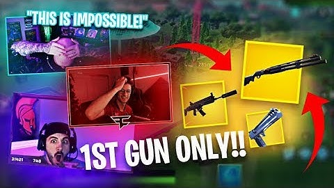 THE 1ST GUN ONLY CHALLENGE!! W/ NICKMERCS, NATE HILL & MONSTCR - Fortnite Battle Royale