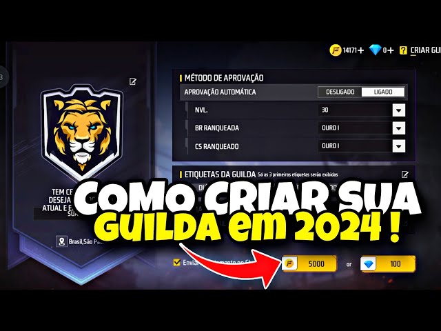 COMO CRIAR UMA GUILDA NO FREE FIRE ! NA NOVA ATUALIZAÇÃO 2023