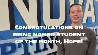 December Student of the Month: Hope Brownlee