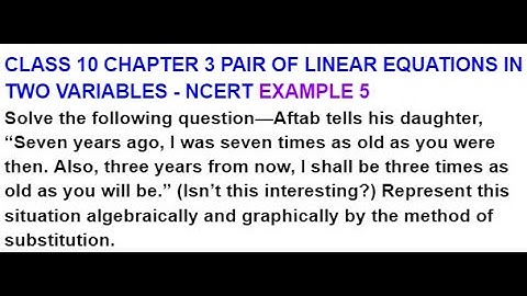CLASS 10 CHAPTER 3 PAIR OF LINEAR EQUATIONS IN TWO VARIABLES EXAMPLE  5 (In Tamil)