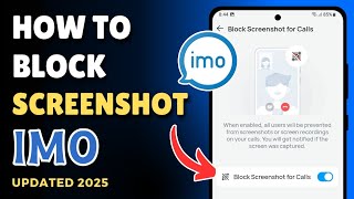 How To Block Screenshot on IMO Call | imo Screenshot Off | imo Screenshot Block