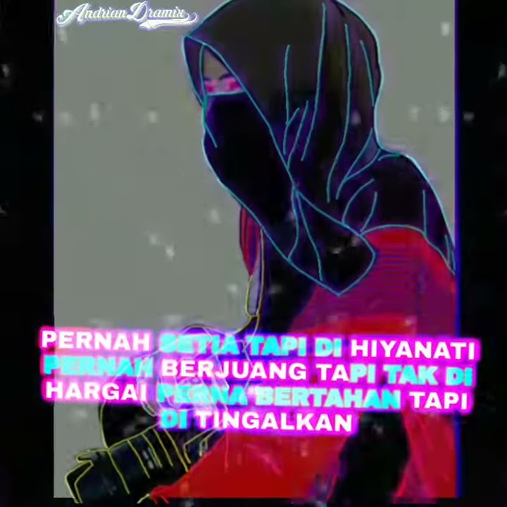 Story wa kekinian efek neon animasi cewek hijab terbaru
