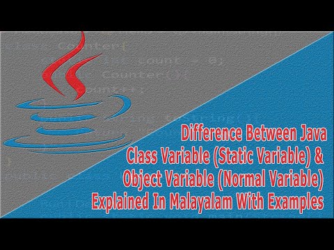Difference between a Java Class Variable (Static Variable) & Object Variable  explained in Malayalam
