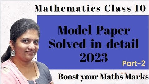 SSLC Mathematics Model Paper answer  key (2022-2023) Part-2