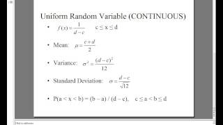 Ch 4.10 Uniform Distribution