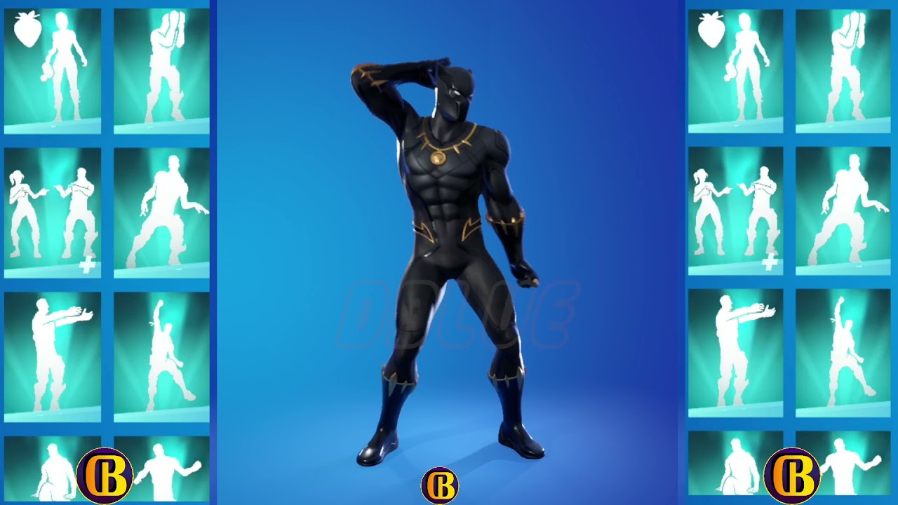 fortnite Black Panther Skin Showcase With Icon Series Dances & Emotes