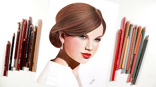 Colored Pencil Drawing Taylor Swift - Part 2 - Real time