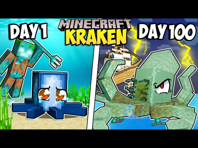 I Survived 100 Days as a KRAKEN in Minecraft class=