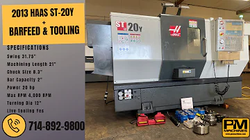 2013 HAAS ST-20Y CNC LATHE w/BARFEED & ASSORTED TOOLING  Stock #81088278