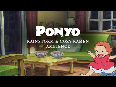 Rainstorm in Ponyo's House (Studio Ghibli ASMR Ambience)