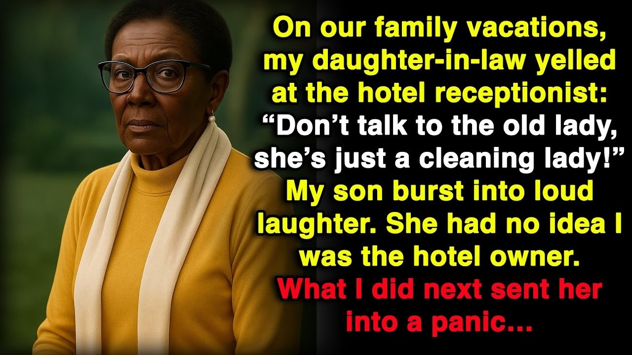 'Don't talk to the old lady! She's just the cleaner!