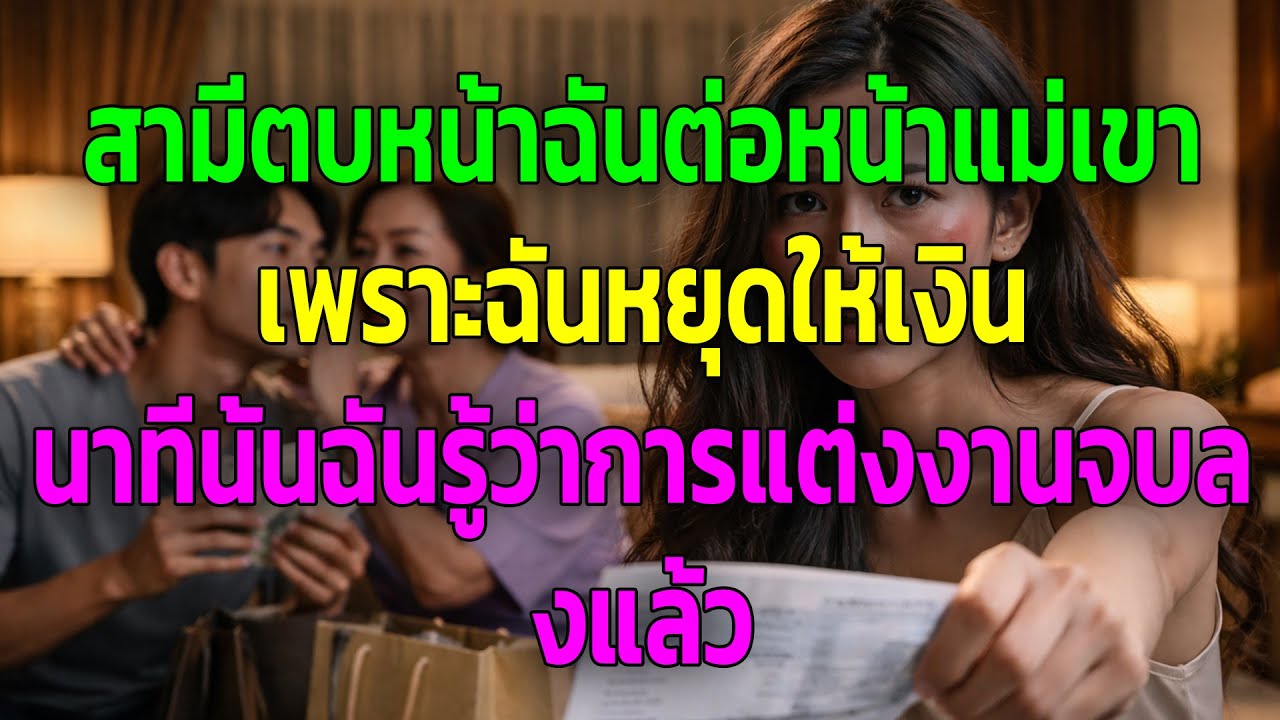 สามีตบหน้าฉันต่อหน้าแม่เขา เพราะฉันหยุดให้เงิน นาทีนั้นฉันรู้ว่าการแต่งงานจบลงแล้ว