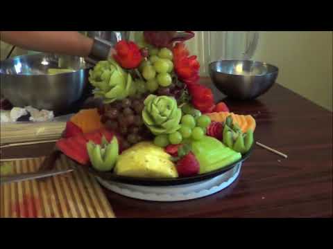 Como hacer un platon de fruta picada para una fiesta o regalo #1 - arte con fruta DIY