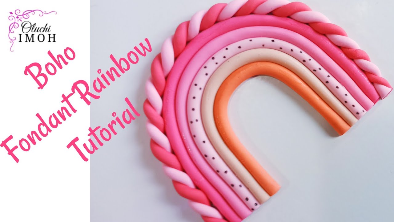 How to Make a Simple Boho Fondant Rainbow| Easy Fondant Rainbow Tutorial