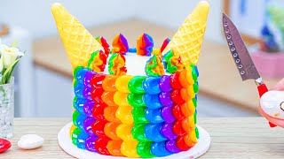 Tasty Rainbow Ice Cream Cake🌈1000+ Miniature Rainbow Cake Recipe🌞Best Of Rainbow Cake Ideas