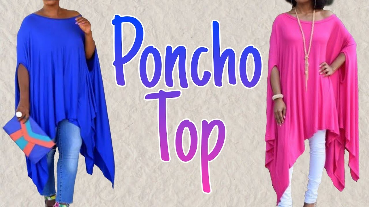 How To Cut & Sew Poncho Top, Agbada Top
