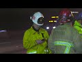 Semi Crashes into Fire Engine dealing with a previous crash on the freeway, Riverside,California.