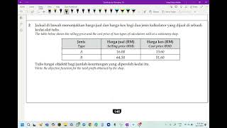ADDITIONAL MATHEMATICS FORM 5 (KSSM) CHAPTER 7 LINEAR PROGRAMMING