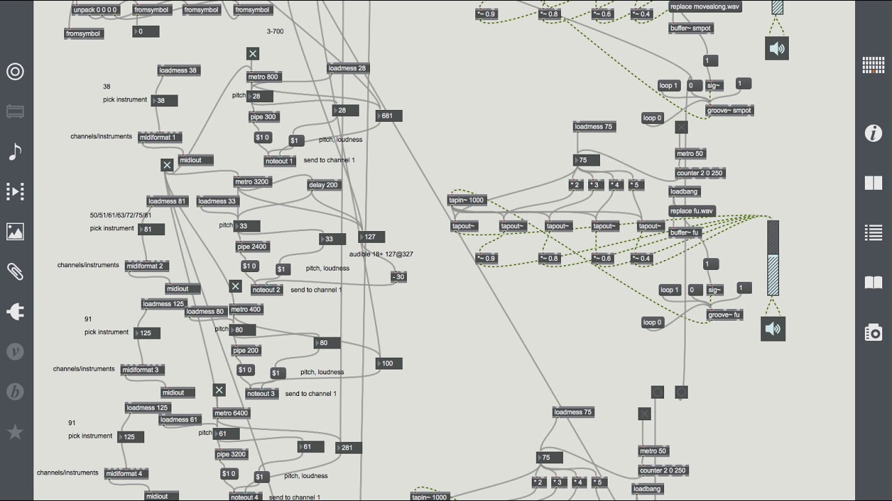 interactive soundtrack max msp - YouTube