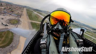 F-16 Cockpit Cameras (Dual View With Flares!) - PACAF Demo Team - Osan Air Power Day 2019