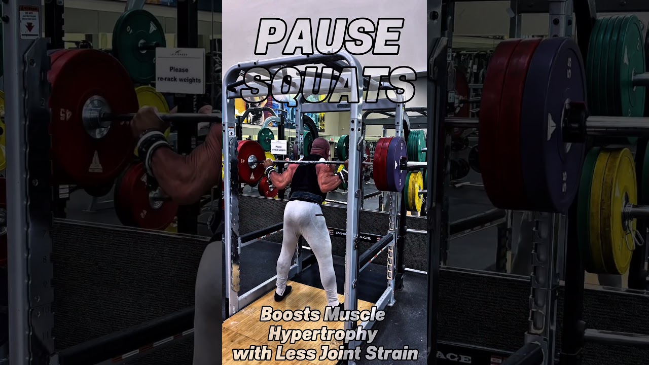 PAUSE SQUATS, MORE HYPERTROPHY, LESS JOINT STRAIN #workout #SQUATS #GLUTES #LEGS #workouttips