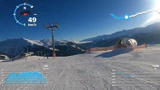 Blue ski run 32, Gerlos, Arena Zillertal, Austria, perfect ski trail for beginners.