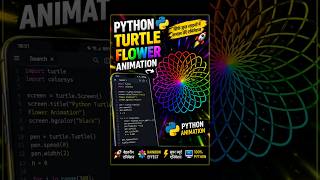 Python Turtle Flower Animation 🌸 | Amazing Rainbow Spiral with Python Code 🔥 #axidraw #cartoonshadi