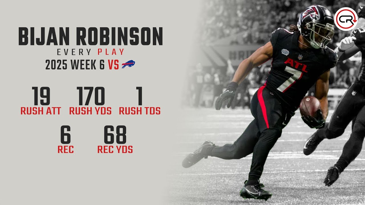 Bijan Robinson Week 6 Highlights | Every Run, Target, and Catch vs Bills