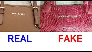 Stadion Disco tag et billede Real vs Fake Michael Kors bag. How to spot fake Michael Kors hand bags -  YouTube