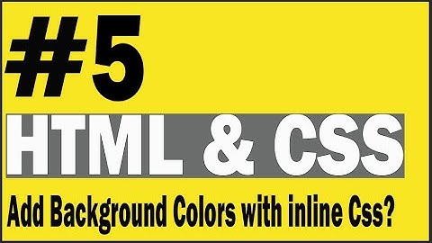 How to Add a Background Color to a Webpage with inline CSS