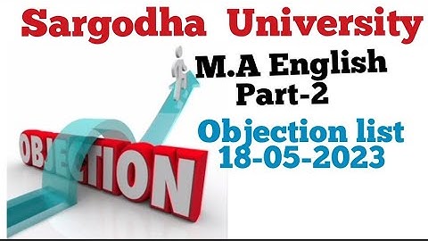 sargodha university  part 2 Ma english objection list