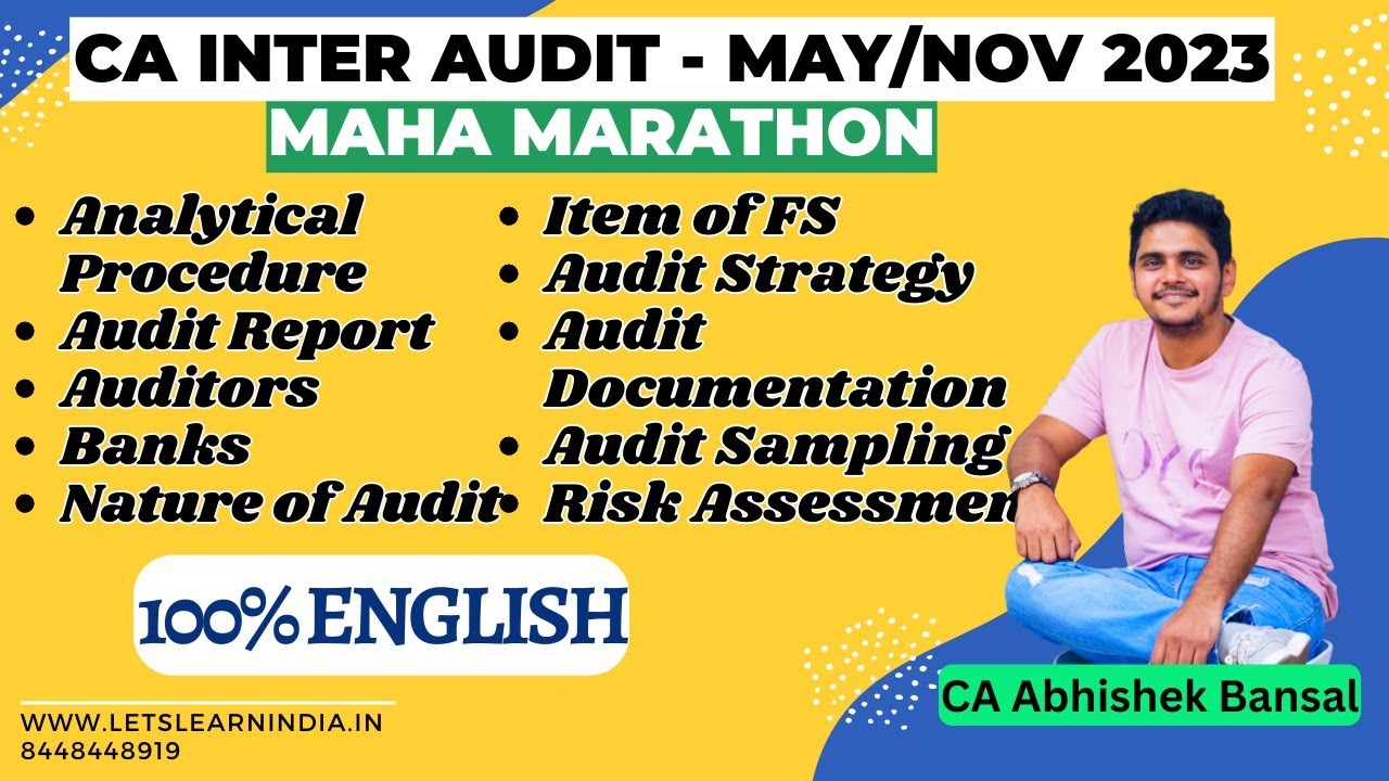 CA Inter Audit | MAHA MARATHON - 2 | May/Nov 2023 | Abhishek Bansal ...